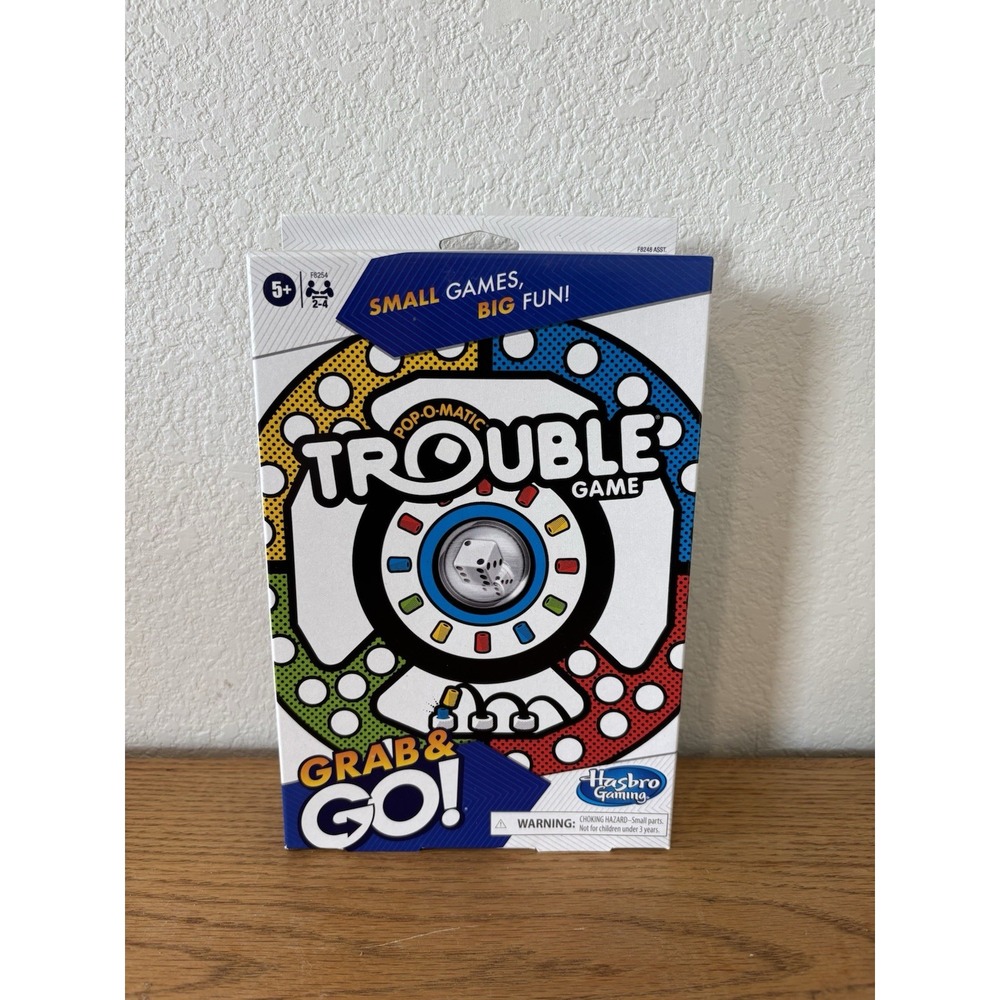 Hasbro Gaming Grab & Go Trouble Game 2023 Travel Game NEW Great Gift Item
